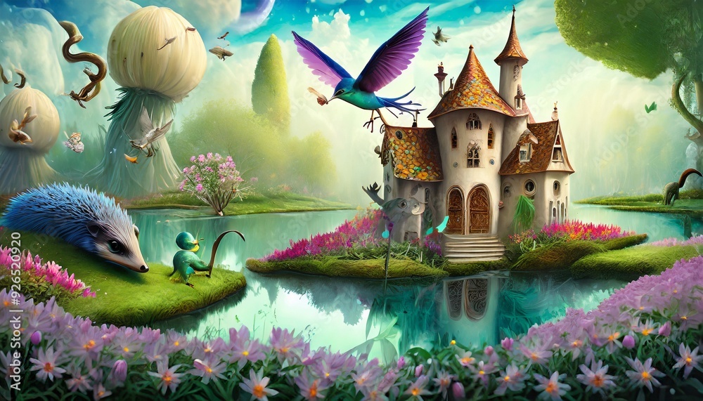 Wall mural fairy tale house