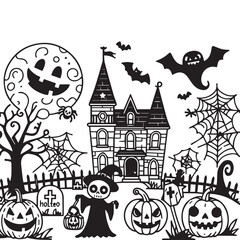 Creative Haunted House Coloring Page