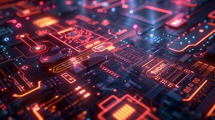 AI-powered security system visualizing threat detection and prevention, with glowing data streams and real-time network analysis in a high-tech environment.