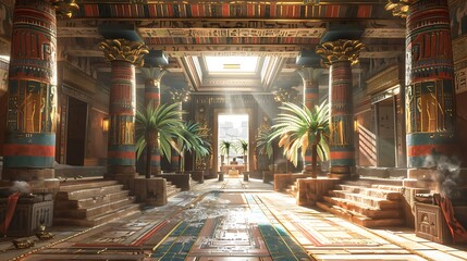 Obraz premium An AI-driven VR educational experience where users explore a virtual ancient civilization, with detailed historical reconstructions and interactive elements. Created Using: advanced VR technology,