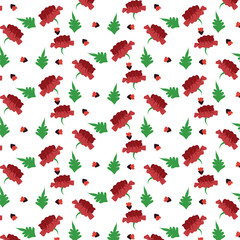 Red rose floral pattern
