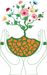Tree plantation artwork for t-shirt