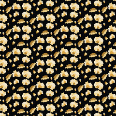 Vintage rose pattern on black background