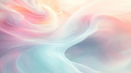 A soft blend of pastel hues swirling together, forming a delicate and ethereal abstract background.