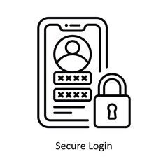 Secure Login vector filled outline Icon Design illustration. Design And Development Symbol on White background EPS 10 File