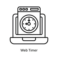 Web Timer vector filled outline Icon Design illustration. Design And Development Symbol on White background EPS 10 File
