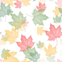 Obraz premium autumn leaves background seamless abstract pattern fabric fashion design print wrapping paper 
