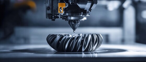 Industrial 3D printing machines creating intricate metal parts additive manufacturing cutting-edge technology future of production
