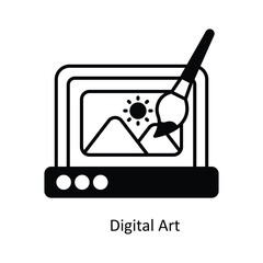 Digital Art vector filled outline Icon Design illustration. Design And Development Symbol on White background EPS 10 File