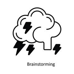 Brainstorming vector filled outline Icon Design illustration. Design And Development Symbol on White background EPS 10 File