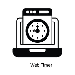 Web Timer vector filled outline Icon Design illustration. Design And Development Symbol on White background EPS 10 File
