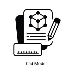 Cad Model vector filled outline Icon Design illustration. Design And Development Symbol on White background EPS 10 File