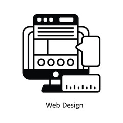 Web Design vector filled outline Icon Design illustration. Design And Development Symbol on White background EPS 10 File