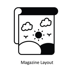 Magazine Layout vector filled outline Icon Design illustration. Design And Development Symbol on White background EPS 10 File