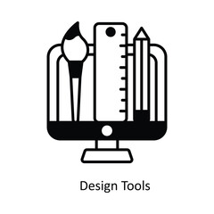 Design Tools vector filled outline Icon Design illustration. Design And Development Symbol on White background EPS 10 File