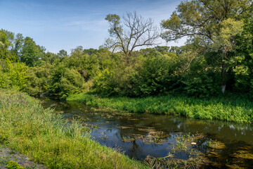 The beautiful river at the forest of Kursk oblast, a border at western Russia at the border with Ukraine.
