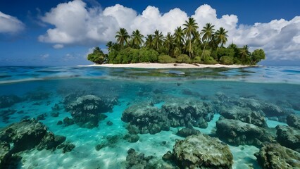 Fototapeta premium island in the middle of the sea