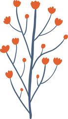 Simplicity floral freehand drawing flat design.