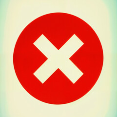 Obraz premium Sign X. Сross symbol cross in a red circle. Generative AI