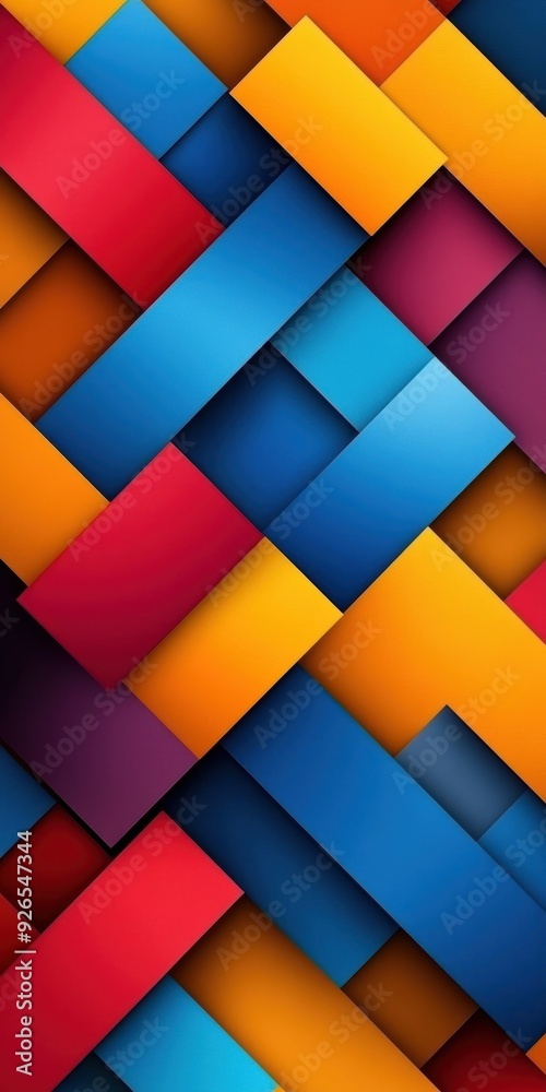 Poster a colorful image of squares and rectangles in various colors. the image is abstract and has a vibran