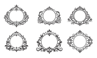 Vintage typographic decorative ornament and frame design elements. vector illustration