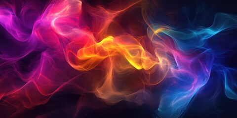 Obraz premium A colorful, swirling mass of light and color. The colors are bright and vibrant, creating a sense of energy and excitement. The image is abstract and dynamic, with the colors blending