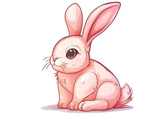 Obraz premium Easter Bunny clipart simple illustration for kids book. AI generated