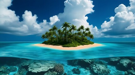 Fototapeta premium island in the middle of the sea