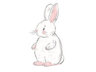 Obraz premium Easter Bunny clipart simple illustration for kids book. AI generated