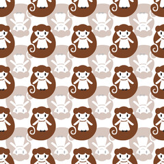 Cute and Minimalistic Flat Design Fairy Tale Seamless Repeat Pattern