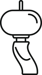 Line icon of a camera stabilizer, a device ensuring smooth footage while filming