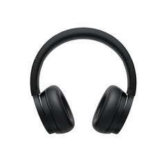 Stylish black headphones designed for immersive sound experience and comfort during extended listening sessions. transparent background