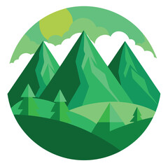 Majestic Mountains Vector Design Illustration