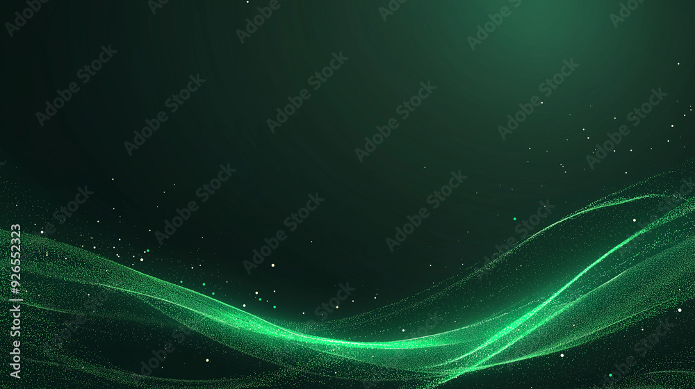 Wall mural abstract green neon speed light effect on black background. vector illustration.