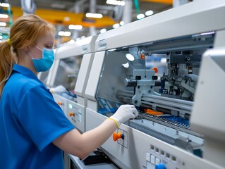 Worker assembling components in a modern manufacturing facility during daytime