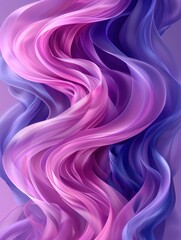 Purple and blue fabric swirling in the air