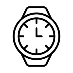 Watch icon in thin line style vector illustration graphic design