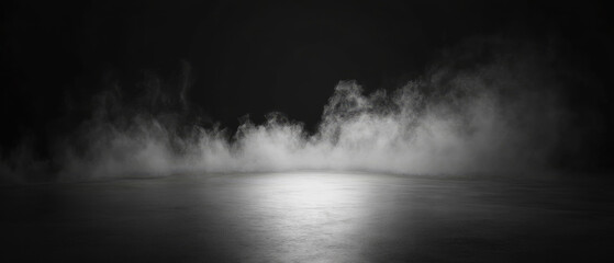 Ultrawide Dark Black Backdrop Image With Smoke In Background