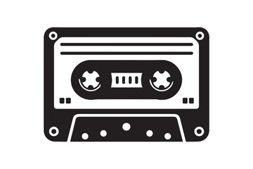 audio cassette tape illustration silhouette