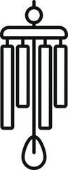 Wind chime hanging and making soothing sounds icon