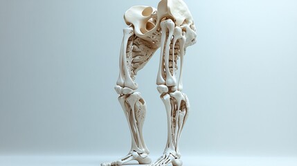 3D Human Bone Structure: A detailed 3D rendering of specific bones, like the femur or vertebrae, showing internal structure.