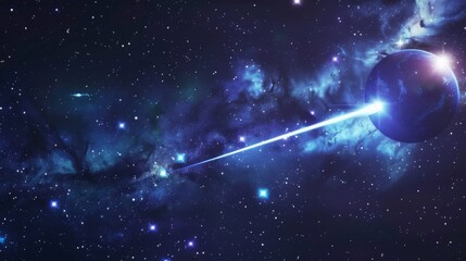 Fototapeta premium shooting star , meteor , star field , night sky , celestial body