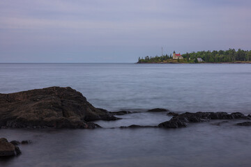 A Lighthouse Scenic Landscape Along Lake Superior