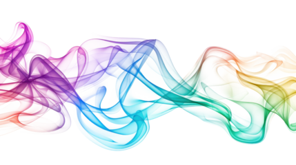 abstract colorful smoke isolated on white or transparent png