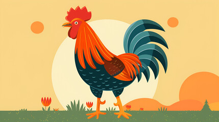 Vector illustration of rooster