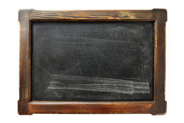 school blackboard in wooden frame isolated on white or transparent png