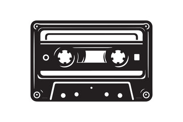 audio cassette tape illustration silhouette