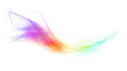 rainbow colored abstract wave isolated on white or transparent png