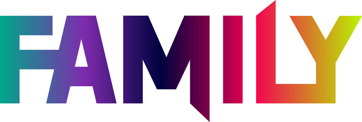 Family. Vector typography text. Inscription for home design, doormat, card, poster, banner, t-shirt. Hand drawn modern calligraphy text, Family - custom calligraphy text