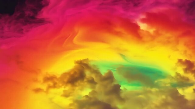 Swirling Rainbow Cloud Effect with Dynamic Color Changes